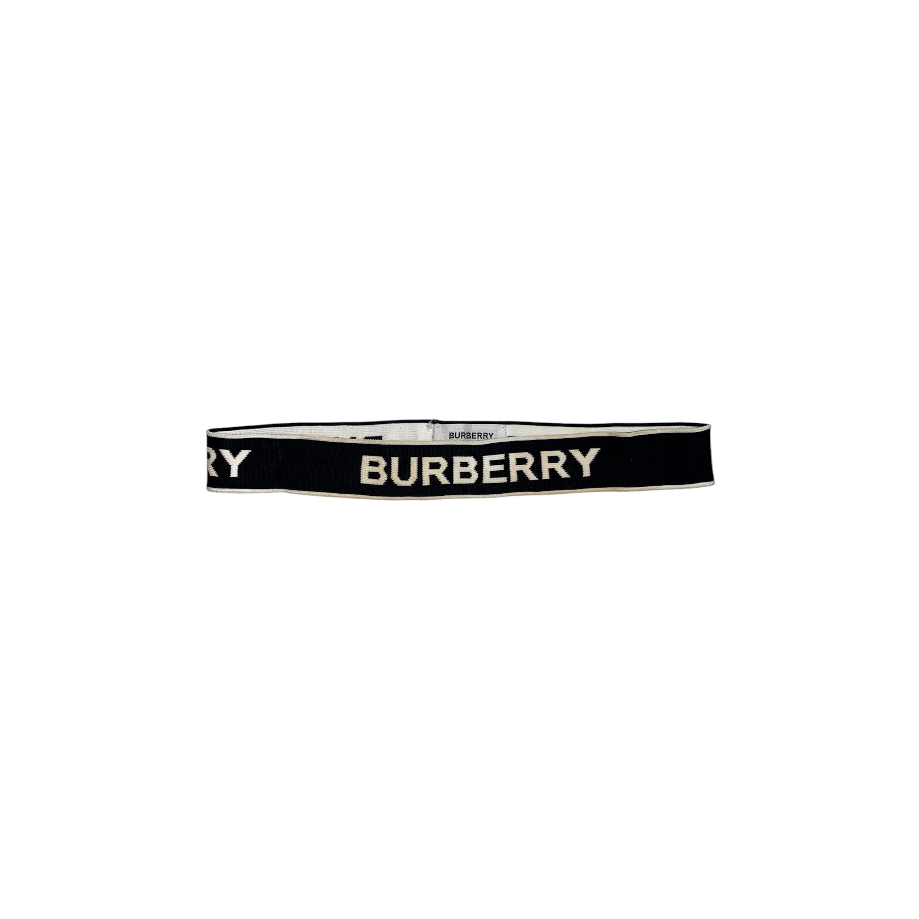 Burberry Black & White Jacquard Logo Headband