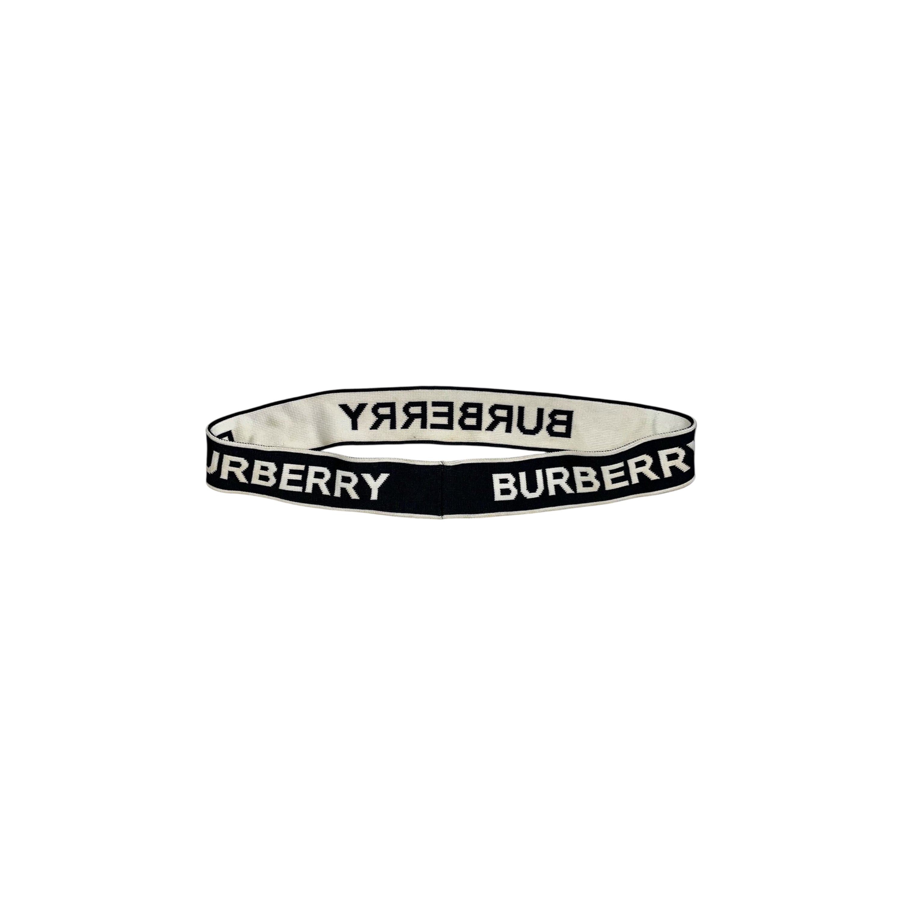 Burberry Black & White Jacquard Logo Headband
