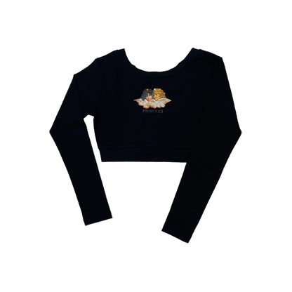 Fiorucci Long Sleeve Angels Crop Top