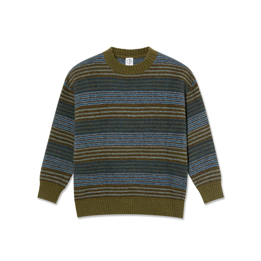 Polar Skate Co. George Sweater - Blue Green Stripe